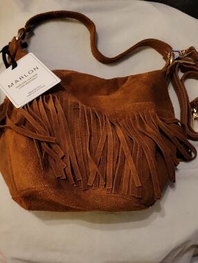 Marlon Cuoio Suede Fringe Crossbody Bag in Brown M Rt Hi